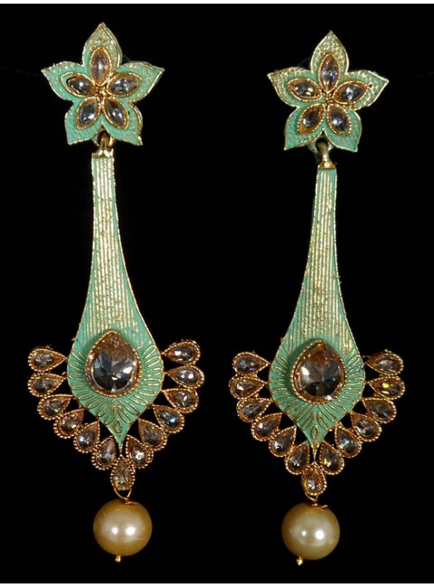 Reverse Ad Earrings With Meenakari Work